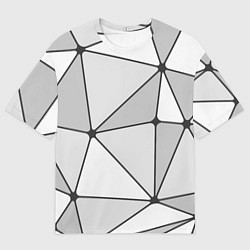 Мужская футболка оверсайз Геометрические линии на сером фоне