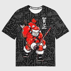 Футболка оверсайз мужская Santa Claus Samurai, цвет: 3D-принт