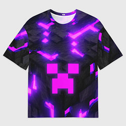 Мужская футболка оверсайз Майнкрафт розовый