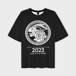 Футболка оверсайз мужская 2023 year of rabbit, chinese New Year, цвет: 3D-принт
