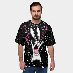 Футболка оверсайз мужская С новым годом, кролики, год кролика 2023, цвет: 3D-принт — фото 2