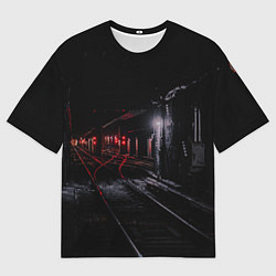 Футболка оверсайз мужская Тоннель метро, цвет: 3D-принт