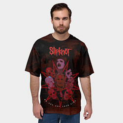 Футболка оверсайз мужская Slipknot red satan, цвет: 3D-принт — фото 2