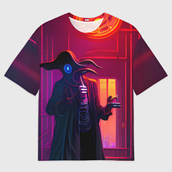 Мужская футболка оверсайз Странный чумной доктор в стиле Cyberpunk