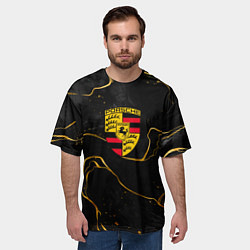 Футболка оверсайз мужская Gold Porsche, цвет: 3D-принт — фото 2