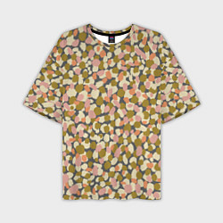 Мужская футболка оверсайз Оливье салат, абстрактный паттерн