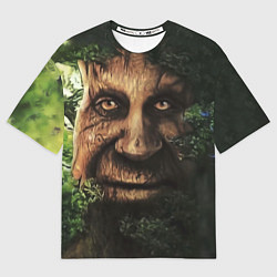 Футболка оверсайз мужская Дерево с лицом мем Мудрое дерево, цвет: 3D-принт