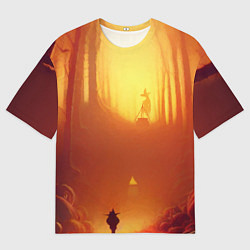 Мужская футболка оверсайз Темная ведьма колдует в жутком лесу