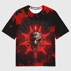 Футболка оверсайз мужская Slipknot red satan star, цвет: 3D-принт