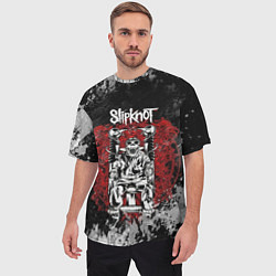 Футболка оверсайз мужская Slipknot скелет, цвет: 3D-принт — фото 2