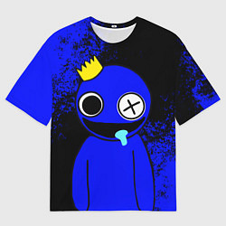 Футболка оверсайз мужская Радужные друзья: улыбчивый Синий, цвет: 3D-принт