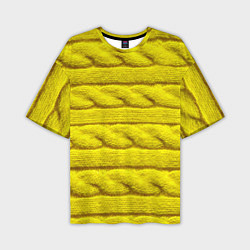 Футболка оверсайз мужская Жёлтый свитер - Осень-Зима 2028, цвет: 3D-принт