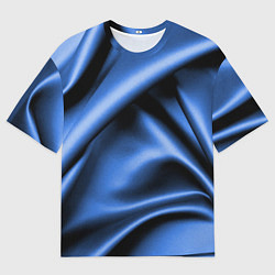 Мужская футболка оверсайз Складки гладкой синей ткани