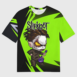 Футболка оверсайз мужская Slipknot green, цвет: 3D-принт