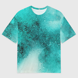 Футболка оверсайз мужская Брызги зеленой краски, цвет: 3D-принт