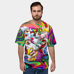 Футболка оверсайз мужская Super Mario - Gaming aesthetics - Collage, цвет: 3D-принт — фото 2