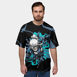 Футболка оверсайз мужская Парящий воин, цвет: 3D-принт — фото 2