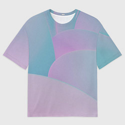 Футболка оверсайз мужская Розовые и голубые волны, цвет: 3D-принт