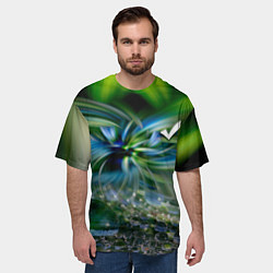 Футболка оверсайз мужская Манитные поля - абстракция, цвет: 3D-принт — фото 2