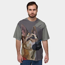 Футболка оверсайз мужская Голова немецкой овчарки, цвет: 3D-принт — фото 2