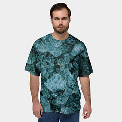 Футболка оверсайз мужская Голубые кристаллы, цвет: 3D-принт — фото 2