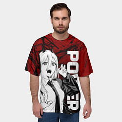 Футболка оверсайз мужская Пауэр : Человек-бензопила, цвет: 3D-принт — фото 2
