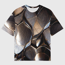 Футболка оверсайз мужская Бронзовая чешуя дракона доспех, цвет: 3D-принт