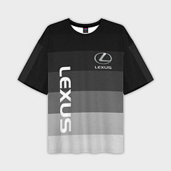 Мужская футболка оверсайз Lexus серый градиент