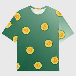 Мужская футболка оверсайз Елочное украшение биткоин