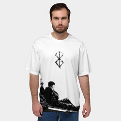 Футболка оверсайз мужская Берсерк - Гатс отдыхает у дерева, цвет: 3D-принт — фото 2