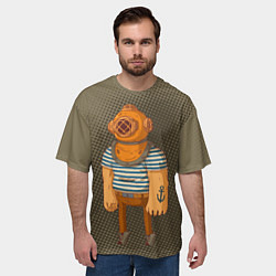 Футболка оверсайз мужская Моряк-водолаз, цвет: 3D-принт — фото 2