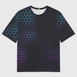 Футболка оверсайз мужская Броня из стали градиент, цвет: 3D-принт