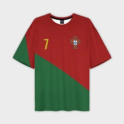 Футболка оверсайз мужская Роналду сборная Португалии, цвет: 3D-принт