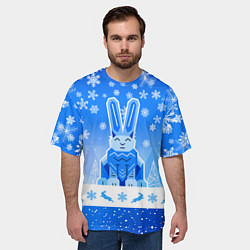 Футболка оверсайз мужская Геометрический кролик, цвет: 3D-принт — фото 2