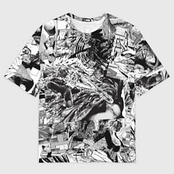 Мужская футболка оверсайз Человек бензопила манга страницы