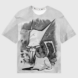 Футболка оверсайз мужская Кот зловред - червяк джим, цвет: 3D-принт