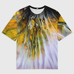 Мужская футболка оверсайз Красочные абстрактные волны и линии