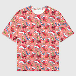 Мужская футболка оверсайз Christmas pattern