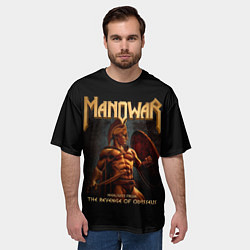 Футболка оверсайз мужская Manowar rock, цвет: 3D-принт — фото 2