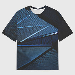Футболка оверсайз мужская Тёмные геометрические линии и фигуры, цвет: 3D-принт