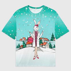 Футболка оверсайз мужская Зайчиха модница, цвет: 3D-принт