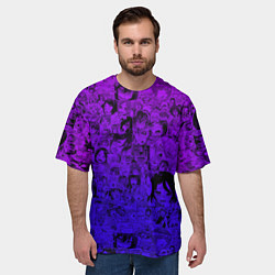 Футболка оверсайз мужская Ахегао яркий градиент, цвет: 3D-принт — фото 2