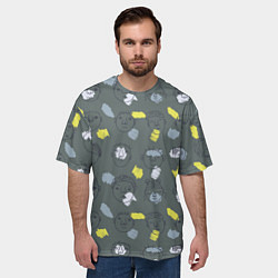 Футболка оверсайз мужская Лица и фигуры рисованные, цвет: 3D-принт — фото 2