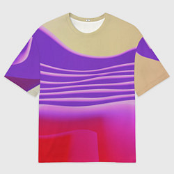 Футболка оверсайз мужская Волнообразные листы разных цветов, цвет: 3D-принт