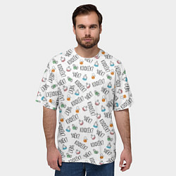 Футболка оверсайз мужская Чаёк - кофеёк, цвет: 3D-принт — фото 2