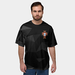 Футболка оверсайз мужская Сборная Португалии треугольники, цвет: 3D-принт — фото 2