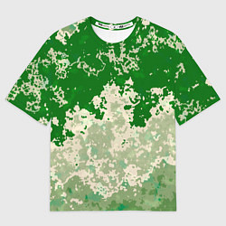 Футболка оверсайз мужская Абстракция в зелёных тонах, цвет: 3D-принт