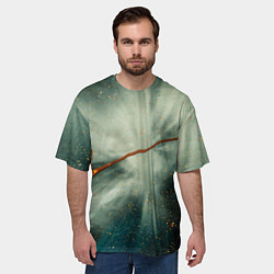 Футболка оверсайз мужская Туман, лучи и краски, цвет: 3D-принт — фото 2