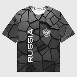 Футболка оверсайз мужская Черная броня Россия, цвет: 3D-принт