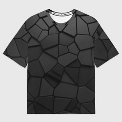 Мужская футболка оверсайз Черные стальные плиты